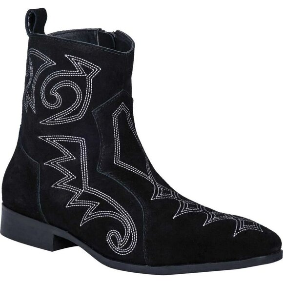 Dingo Brooks Embroidered Round Toe Cowboy Mens Black Casual Boots DI211-BLK 10 D - Picture 1 of 16